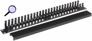 Organizator de cabluri OKR-24 metalic, 1U, negru