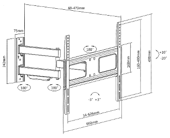 Sistem de prindere pentru monitor sau televizor BRATECK-LPA36-463