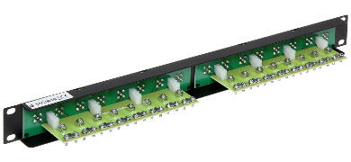 Patch panel BNC 16 porturi rack 19 cu regletă fixare cablu coaxial