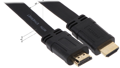 Cablu HDMI v1.4 plat 2 m cu conectori auriti