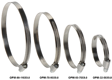 Colier metalic reglabil cu șurub OPM-70-90X9.0