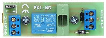 Modul releu NO/NC comandă 10-16VDC, 10A la 50 V - PK1-12-PDT montaj șină DIN