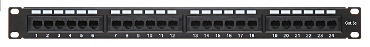 Patch panel 24 porturi UTP cat.5e 1U negru