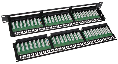 Patch panel 48 porturi UTP Cat.5 cu suport cabluri