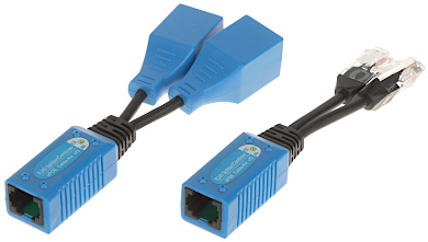 Adaptor 2 x RJ45 (date+PoE) pe un cablu UTP/FTP (două echipamente)