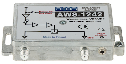 Amplificator CATV 2 ieșiri 28dB AWS-1242 AMS 87...790 MHz