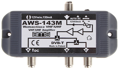 Mini amplificator 3 ieșiri CATV 20 dB AWS-143M AMS 87...774 MHz