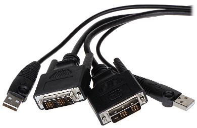 Switch KVM 2 porturi USB DVI ATEN CS22D cu telecomandă pe fir