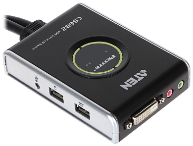 Switch KVM Aten CS-682 2 porturi USB DVI audio cu telecomanda pe fir