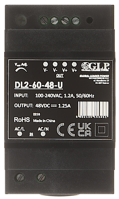 Sursă 48V/1.25A montabilă DIN DL2-60-48-U, tensiune reglabilă
