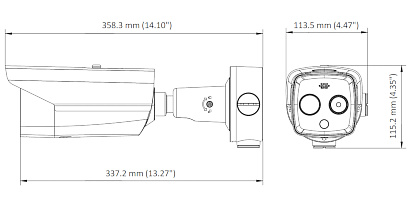 Cameră IP hibridă cu termoviziune Hikvision DS-2TD2617B-6/PA 6.2 mm - 720p, 8 mm - 4 Mpx