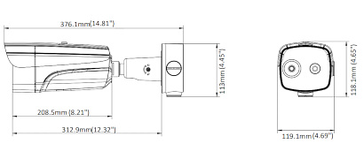 Cameră IP hibridă cu termoviziune Hikvision DS-2TD2636B-10/P 9.7 mm - 720p, 4 mm - 4 Mpx 