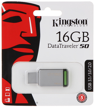 PENDRIVE FD 16 DT50 KING 16 GB USB 3 1 3 0 KINGSTON