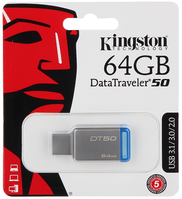 PENDRIVE FD 64 DT50 KING 64 GB USB 3 1 3 0 KINGSTON