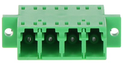 Adaptor cuplă fibră optică LC/APC quadruplex singlemode verde