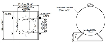 Adaptor montaj stalp pentru camere si doze - HIKVISION DS-1275ZJ-S-SUS
