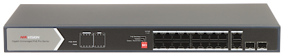 Switch 20 porturi Gigabit fara management, Hi PoE, 2 x RJ45, 2 x SFP 225W Hikvision DS-3E0520HP-E