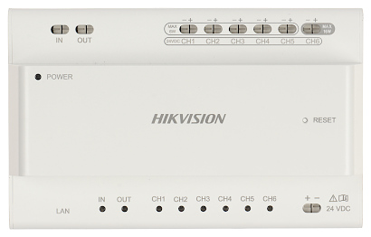 Switch 2-wire Hikvision DS-KAD706Y 6 porturi interfon + 2 uplink