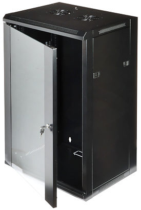 Cabinet rack 19&quot; 18U 570x450 wallmount Eprado cu ușă sticlă