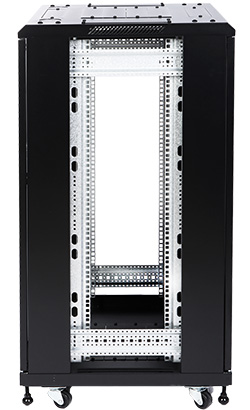 Cabinet rack servere 22U 600X600 de podea ușă sticlă sarcină max. 1000kg cu role și picioare