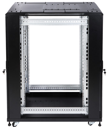 Cabinet rack servere 27U 600X1000 de podea ușă sticlă sarcină max. 1000kg cu role și picioare