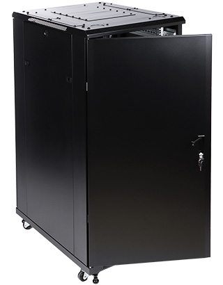 Cabinet rack servere 27U 600X800 de podea ușă sticlă sarcină max. 1000kg cu role și picioare