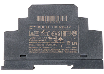 Sursă 12V/1.25A Mean Well HDR-15-12 reglabilă 15W, industrială montaj tablou electric