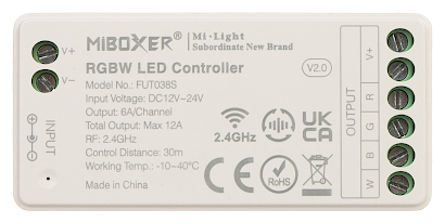 STEROWNIK O WIETLENIA LED LED RGBW WC RF2 2 4 GHz RGBW 12 24 V DC MiBOXER Mi Light