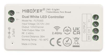 STEROWNIK O WIETLENIA LED LED W WC RF2 2 4 GHz CCT 12 24 V DC MiBOXER Mi Light