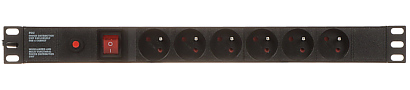 Priza rackabila PDU 6 posturi 16A 1.8 m cablu PD-6/R-OP buton+siguranță automată