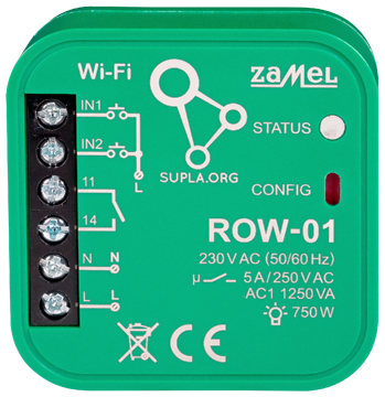 COMUTATOR INTELIGENT ROW-01 Wi-Fi 230 V AC ZAMEL