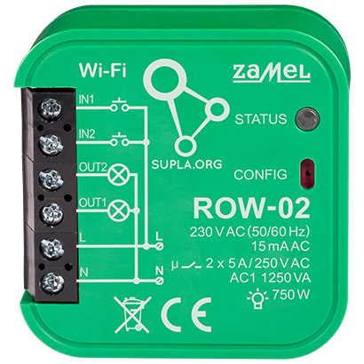 INTELIGENTNY PRZE CZNIK ROW 02 Wi Fi SUPLA 230 V AC ZAMEL