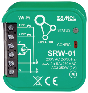 INTELIGENTNY STEROWNIK ROLET SRW 01 Wi Fi 230 V AC ZAMEL