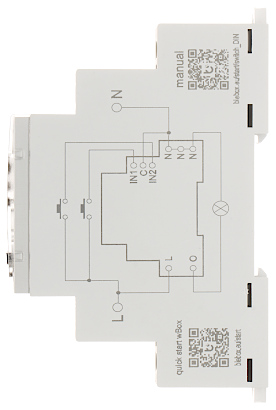 Releu Wi-Fi 5A/230V, 2 intrări control SWITCHBOX-DIN/Blebox montaj șină DIN 230 V AC