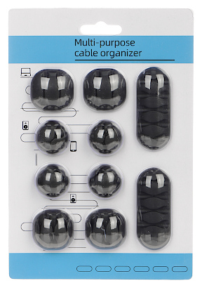 Set organizatoare cablu cu clips autoadezive TRSH-SET